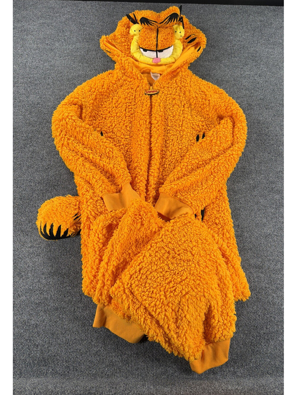 Adult Garfield Sherpa Fleece One Piece Costume- XL